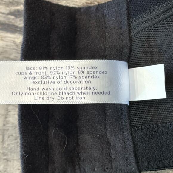 Cacique Lightly Lined Balconette Strappy Bra Black Tan Size 44DDD - Picture 8 of 9